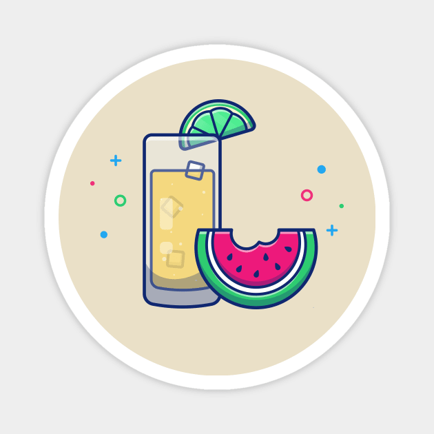 Lemon Juice With Watermelon Cartoon Magnet by Catalyst Labs